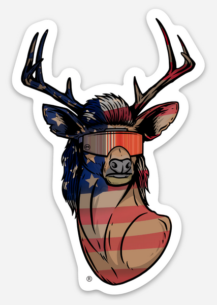 Deer Mullet 2.0 USA Sticker