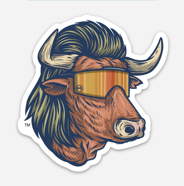 Bull Mullet Sticker