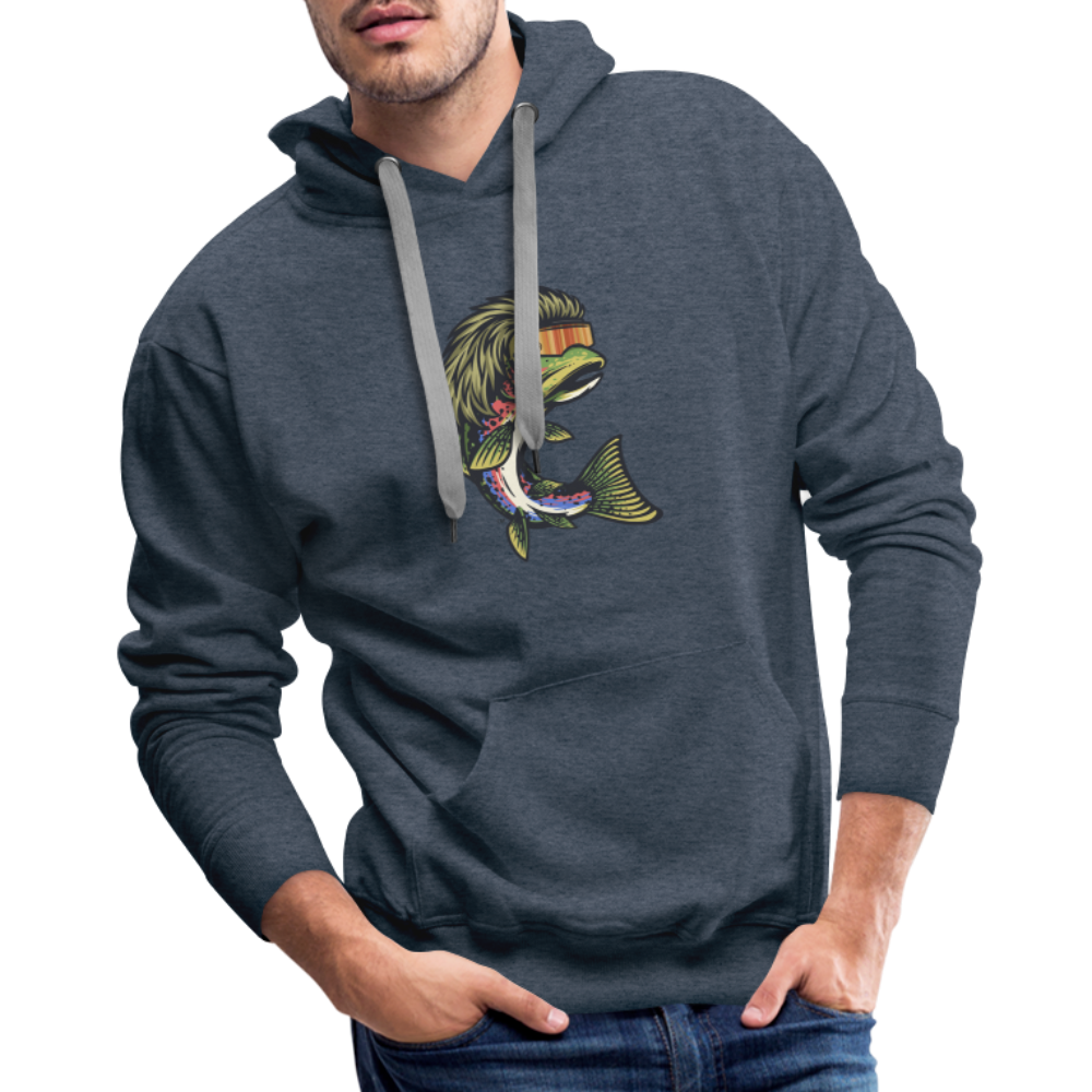 Trout Mullet Premium Hoodie - heather denim