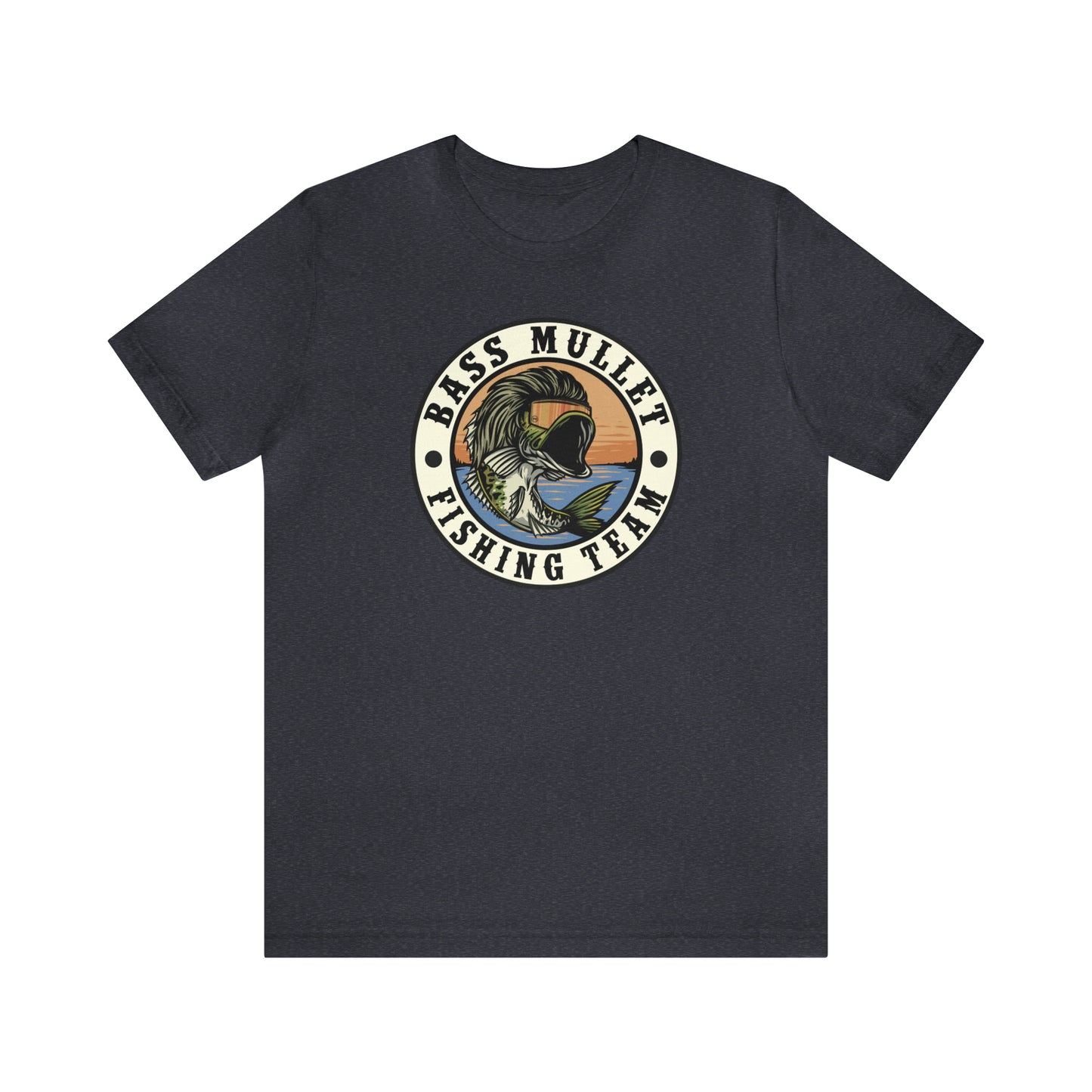 Bass Mullet Fishing Team Badge Tee