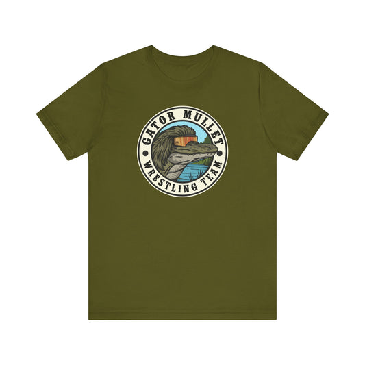 Gator Mullet Wrestling Team Badge Tee