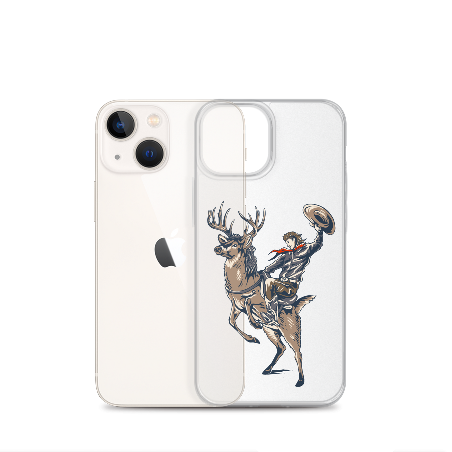 Deer Mullet Cowboy iPhone® Case - Clear