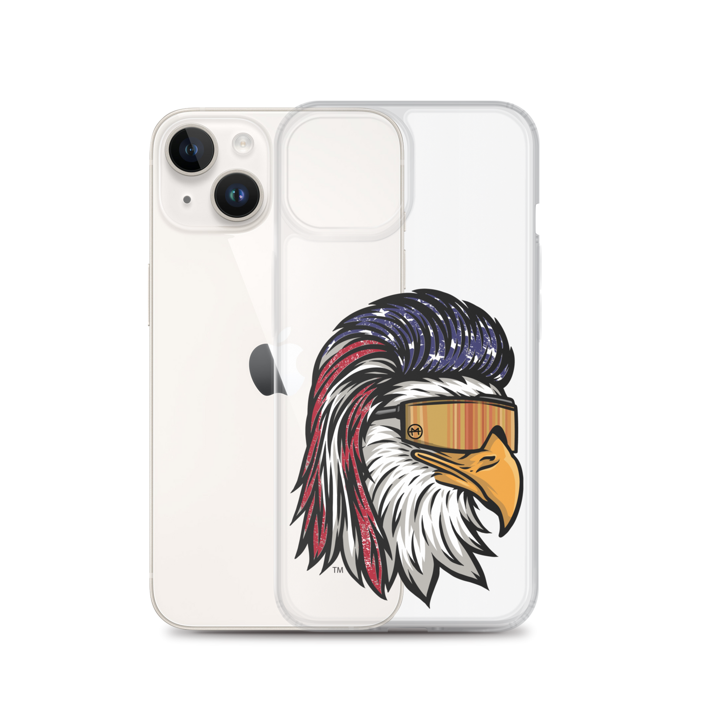 Eagle Mullet USA iPhone Case - Clear