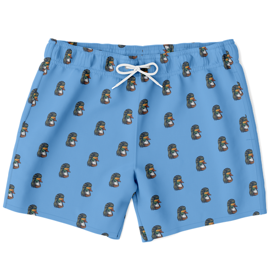 Duck Mullet Men's Swim Trunks - Blue