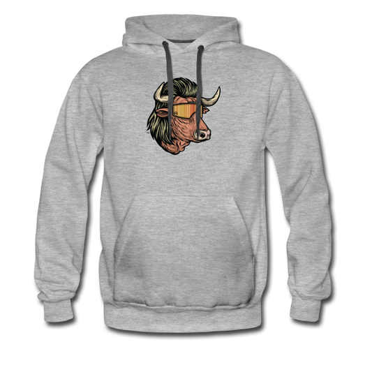 Bull Mullet Premium Hoodie - heather gray