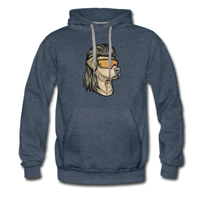 Yellow Lab Mullet Premium Hoodie - heather denim