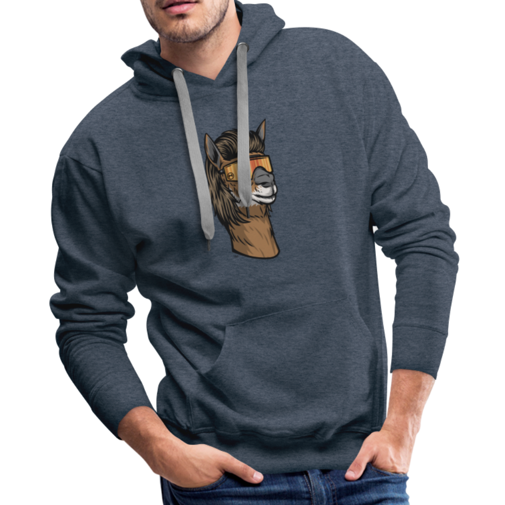 Llama Mullet Premium Hoodie - heather denim