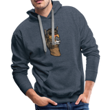 Llama Mullet Premium Hoodie - heather denim