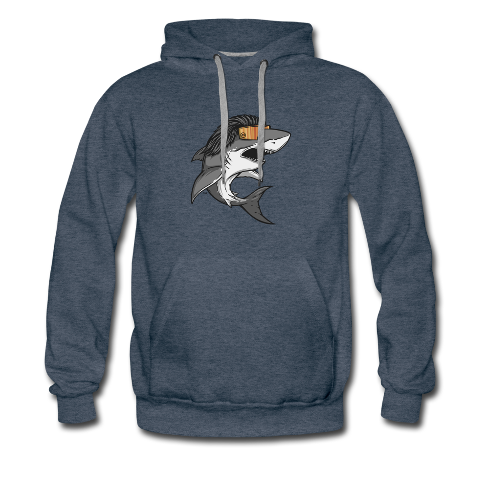 Shark Mullet Premium Hoodie - heather denim