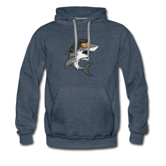 Shark Mullet Premium Hoodie - heather denim