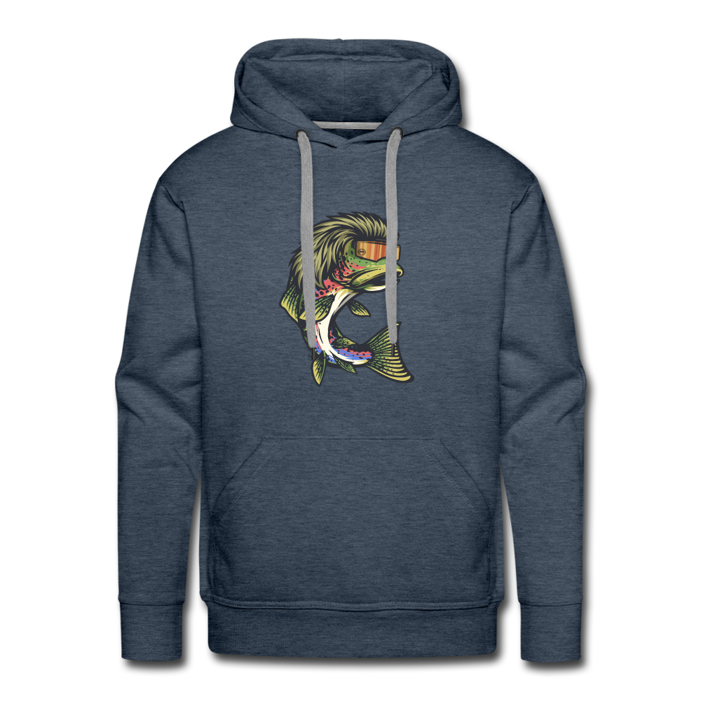 Trout Mullet Premium Hoodie - heather denim